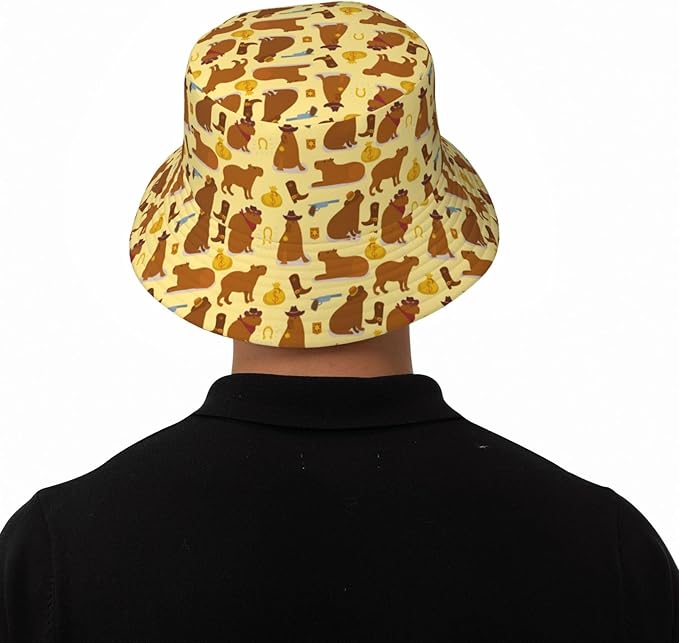 Cartoon Bucket Hat Summer Beach Travel Sun Hat Packable Fisherman Cap for Men Women