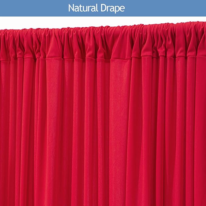 30x10ft Wrinkle Free Red Backdrop Curtain for Parties Soft Fabric Drapes Wedding Red Curtain Backdrop for Birthday Party Decorations Background for Photography 5x10ft, 6 Panels