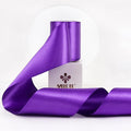 MEEDEE Purple Satin 3 Inch Ribbon Lux Double Faced Satin Ribbon Dark Purple Halloween Ribbons by 10 Yards Purple Ribbons for Christmas Tree, Flower Bouquet, Weddings, Bow Making