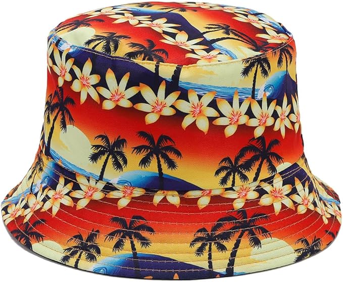 Quanhaigou Bucket Hat for Men Women,Packable Reversible Printed Sun Hats,Fisherman Outdoor Summer Travel Hiking Beach Caps