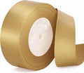 Gold Ribbon 1-1/2 inch Champagne Gold Satin Fabric Ribbon 50 Yards for Crafts Wrapping Flower Bouquet Wedding Party Decoration