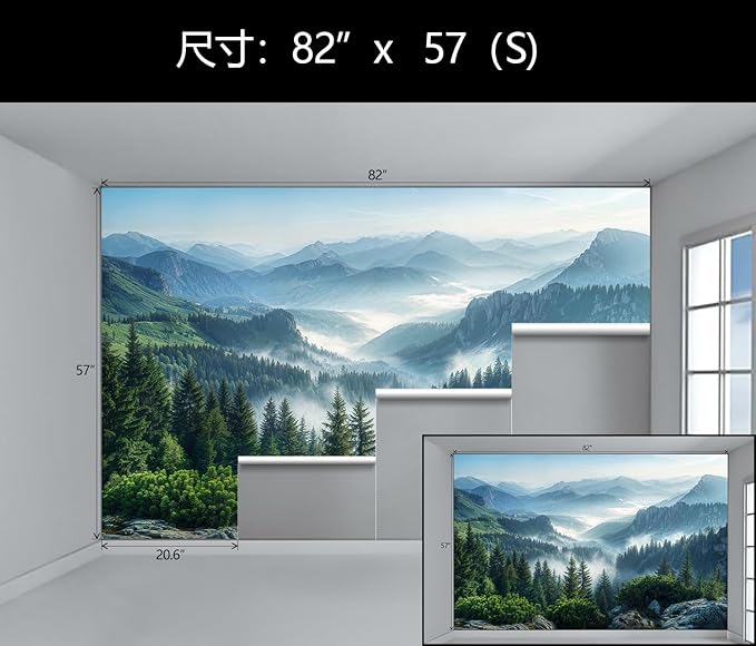 WFBHUA-Misty Pine Forest Wallpaper Peel and Stick Foggy Mountain Scenery Self Adhesive Wall Mural for Living Room 82"x57"