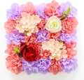 Flower Wall Backdrop, 12PCS 10.6"-15.7" Artificial Flower Wall Panel with Various Styles, 3D Floral Wall Decor for Wedding Photo Background Festive Party Home Decoration (G-B001, 10.6*10.6in)