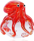 EUSTUMA Hand Blown Glass Octopus Figurine Ornament,Sea Animal Ornament for Fish Tank Aquarium,Sea Animals Collection for Birthday Gift,Glass Office Paperweight for Desk.