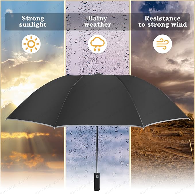 Umbrella Windproof Travel Umbrellas for Rain - Easy Auto Open Close, Durable & Compact Umbrella, Strong Metal Frame, Windproof and Waterproof Umbrella for Travel