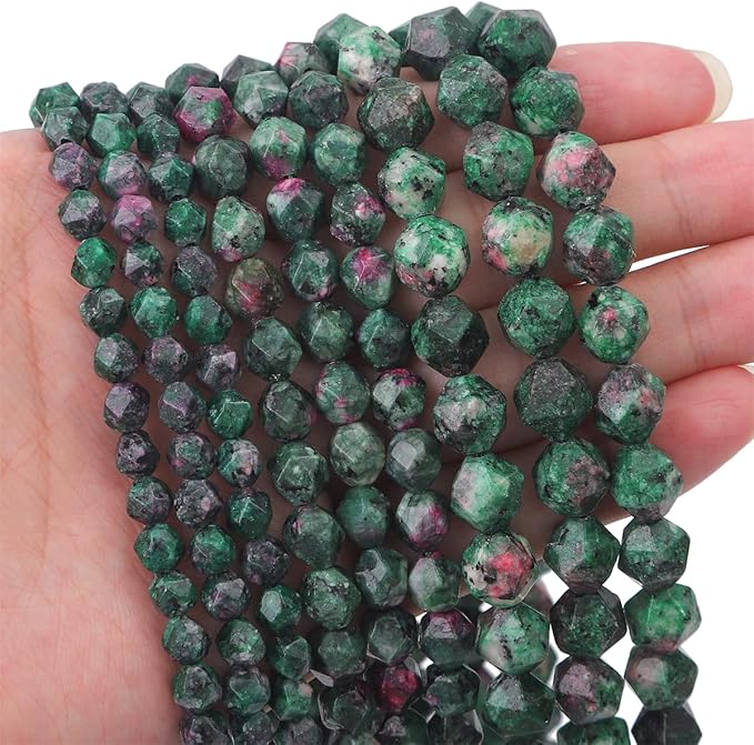 Faceted Natural Zoisite Stone Round Beads 6mm 36cm/Strand for Jewelry Making
