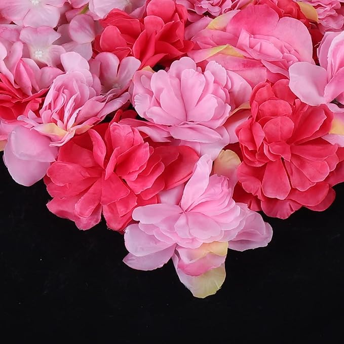 6Pcs 15.75"x 23.62"x 0.79" Artificial Flower Wall Panels,Flower Wall Mat Silk Flower Panels for Outdoor Garden Backyard Fence Fence Privacy Screen and Indoor Wall Decor (6Pcs Rose Red)