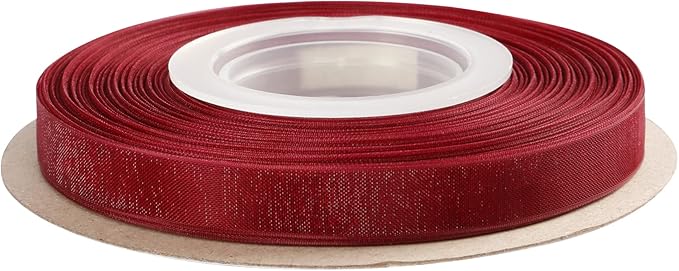 3/8 Inch Raisin Shimmer Sheer Organza Ribbon Sheer Chiffon Ribbon 50 Yards-Roll Multiple Colors Available for Gift Wrapping Wedding Events Christmas Décor