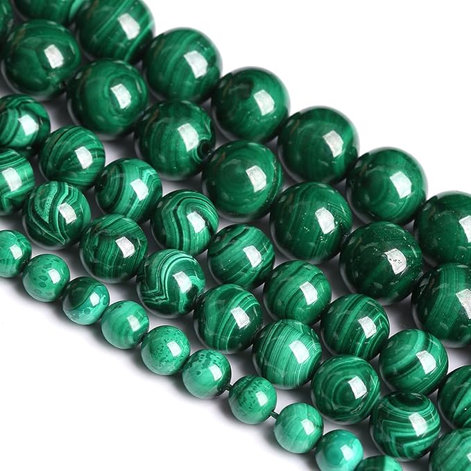 6MM 31PCS Natural Stone Green Malachite 3A Grade Gemstone Loose Beads for Jewelry Making DIY Bracelet