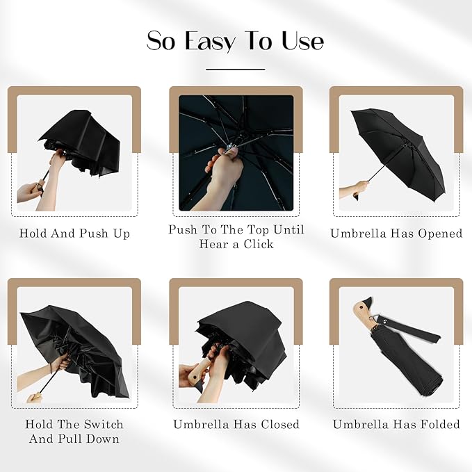 Cute Duck Handle Umbrella - Compact Travel Yellow Duck Head Umbrella for Adults and Girls