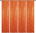 Orange Sequin Backdrop Curtain 2FTx8FT 4 Panels Glitter Drapes Sparkly Photography Background for Wedding Birthday Party Decorations
