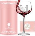 Personalized Gifts for Women, Monogrammed A-Z Wine Glass Customized Gift, Unique Christmas Birthday Gifts for Women Her Mom Friend Sister Wife Daughter Nurse (M)