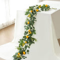 Mizii Artificial Lemon Garland 6FT Fake Fruit Lemons Garland with Green Eucalyptus Leaves Hanging Vines Greenery Decorations for Kitchen Table Centerpieces Room Wall Party Birthday Decor (Eucalyptus)