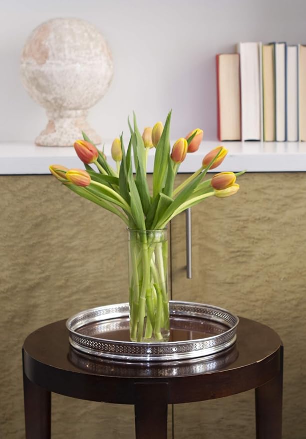 KaBloom Flowers - Mother's Day Collection - Bouquet of Fresh Orange Tulips with Vase| Fresh For Delivery Prime.Gift for Birthday, Thank You, Valentine, Mother’s Day Fresh Flowers