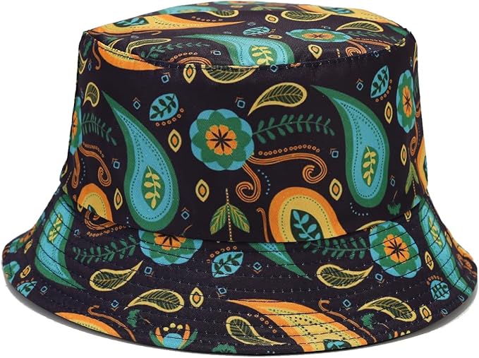 Quanhaigou Bucket Hat for Men Women,Packable Reversible Printed Sun Hats,Fisherman Outdoor Summer Travel Hiking Beach Caps