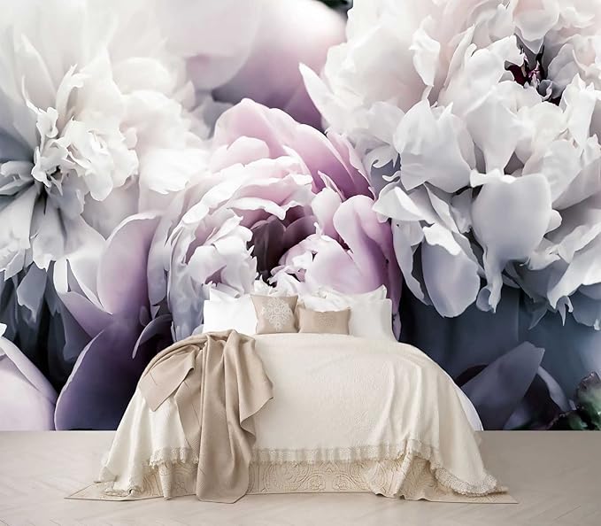 Floral Wallpaper Mural Large Rose Flowers Mural for Bedroom Living Room Wall (not self-Adhesive)