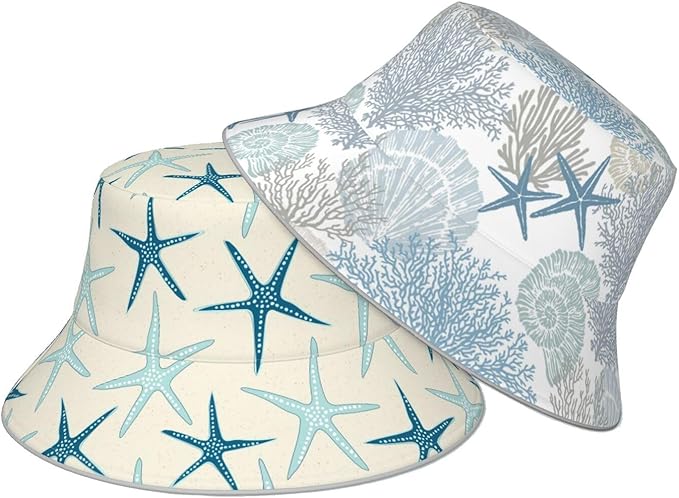 Hat Reversible Fisherman Hats Double Sided Wearing for Women Men Boys Girls