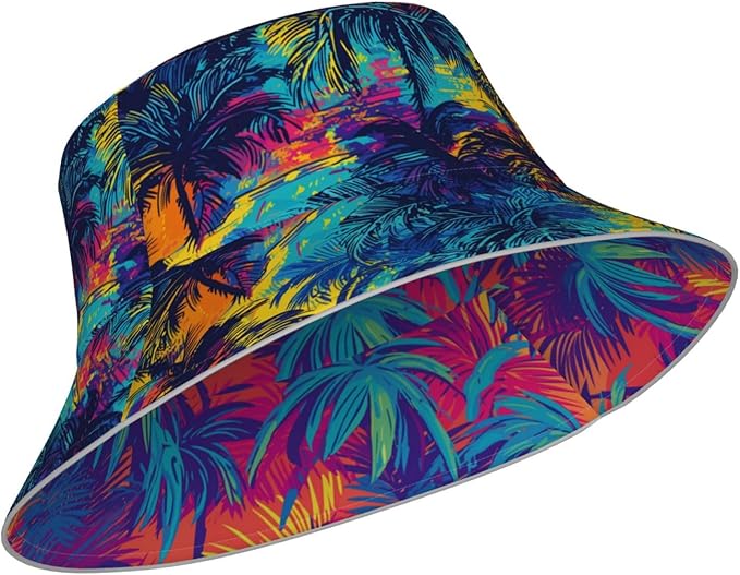 Bucket Hat Beach Summer Sun Hat Reversible Fisherman Hats Double Sided Wearing for Women Men Boys Girls