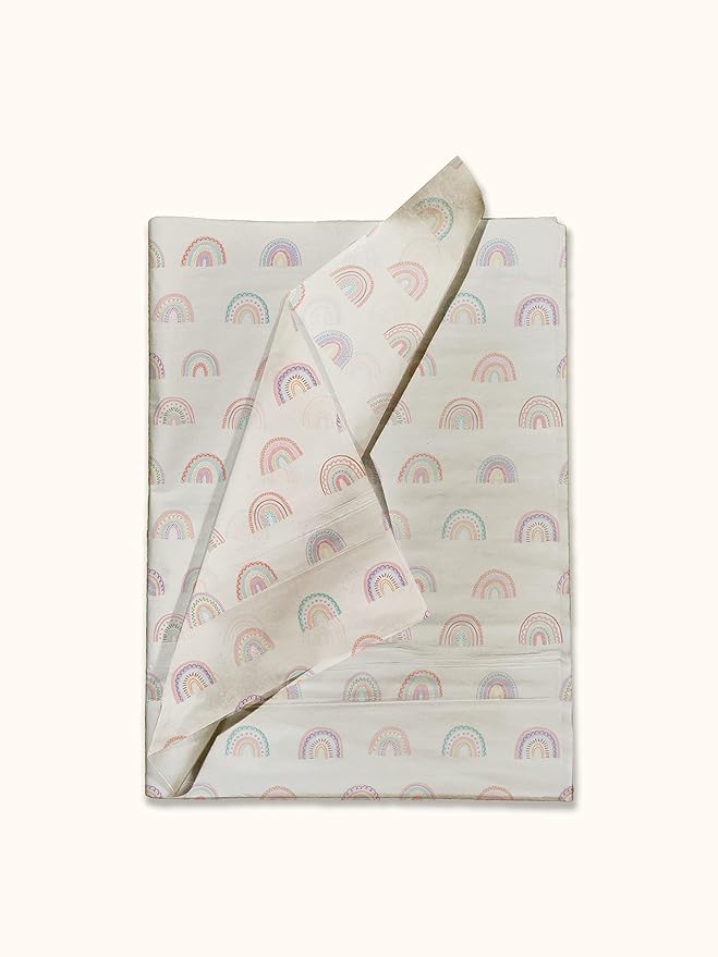 Pro Supply Global Rainbows Printed Tissue Paper for Gift Bags or Boxes and Wrapping - Spring Bulk Decorative Art Tissue Paper for Packaging and Gifting | 24 Sheets 20" x 30"