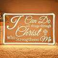 SYLHOME Led Neon Light Sign I Can Do All Things Through Christ Bedroom Living Room Wall Sign Decor Wedding Birthday Party Decoration USB 15.75"X9.8"