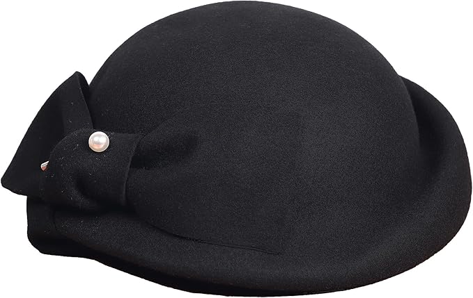 Women Wool Felt Ribbon French Fashion Vintage Millinery Beret Hats Top Cap Ladies Party Wedding Fedoras Chapeau