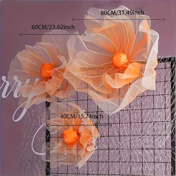 Wedding Decorations for Reception, 5.58 ft Huge Artificial Silk Flower Decoration, Wedding Arrangements, Birthday Party Banquet Background Decor, Shop Window Display (S Orange)