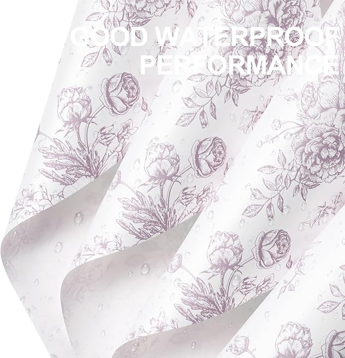 WRAPAHOLIC 20 Sheets Flower Wrapping Paper - 22.4 x 22.4 inch Light Purple Vintage Floral Printed Water-Resistant Floral Bouquet Wrapping Paper, Florist Supplies Packaging for Wedding Birthday DIY