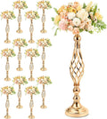 12Pcs Large Wedding Centerpiece Table Decorations Tall Metal Flower Arrangement Stand Elegant Flower Gold Vases for Centerpieces Candle Holder for Tables Wedding Party Ceremony Birthday Event Decor