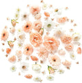 Floroom Mini Artificial Flower Heads Apricot Peach & Soft Cream Fake Peony Daisy Rose Multicolor Small Faux Silk Flower Heads for Cake Craft Garland Wedding Party Graduation Cap DIY Home Decoration