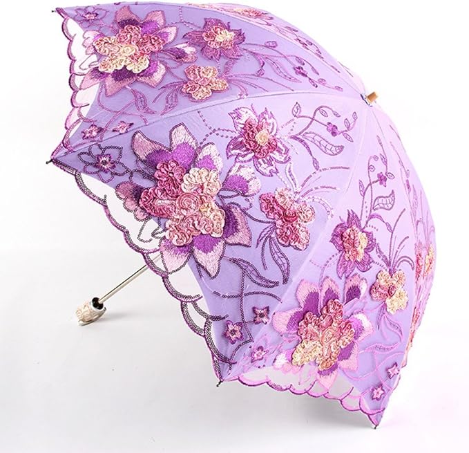 Honeystore Flower Lace Parasols for Wedding Party Lace Bridal Umbrella