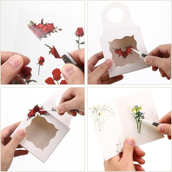 DOITOOL Pet Flower Stickers with Vintage Floral Designs Transparent Adhesive Planner Stickers for Scrapbooking Journaling and DIY Crafts and Fade-Resistant Decorative Decals