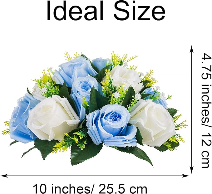 Flower Centerpieces for Wedding Tables: Wedding Table Decorations Blue & White Flower Balls Centerpieces for Engagement Cerebration Party Center Pieces 2 Packs