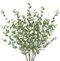 Faux Eucalyptus Stems Willow Eucalyptus Leaves Fake Salix Leaves 5 Pcs Artificial Greenery Stems for DIY Bouquet Arrangements Centerpieces Shower Decorations-Artificial Eucalyptus Stems-Green