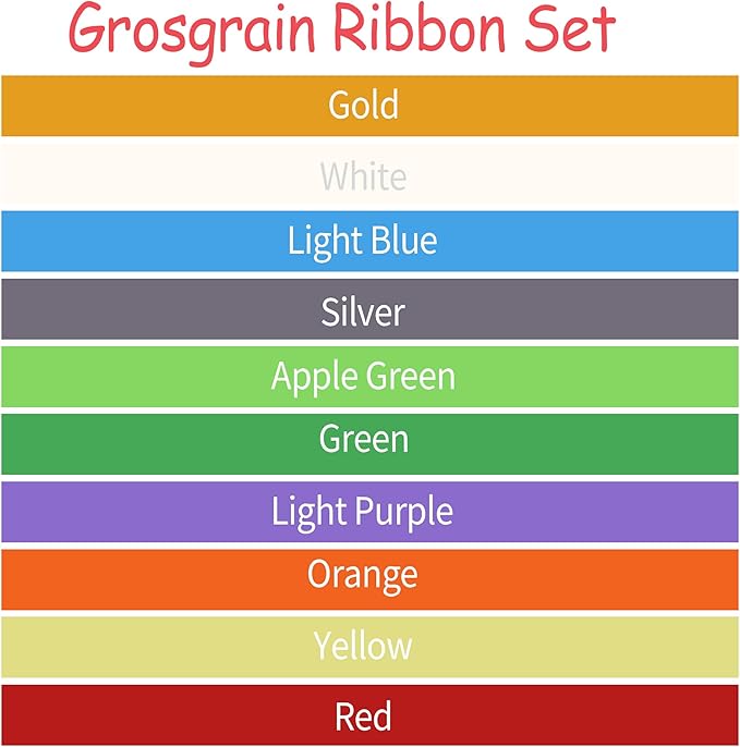 Grosgrain Ribbon 2 inch 20 Colors 5 Yards/Roll, Total 100 Yards Per Package for Christmas Tree, Wreath Decorations, Bow Making, Gift Wrapping, Flower Bouquet