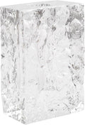 Crystal Flower Vase with Glacial Texture,Heavy Duty Large Clear Vase for Dining Table Kitchen Office Home Shelf Display Wedding Living Room Centerpieces
