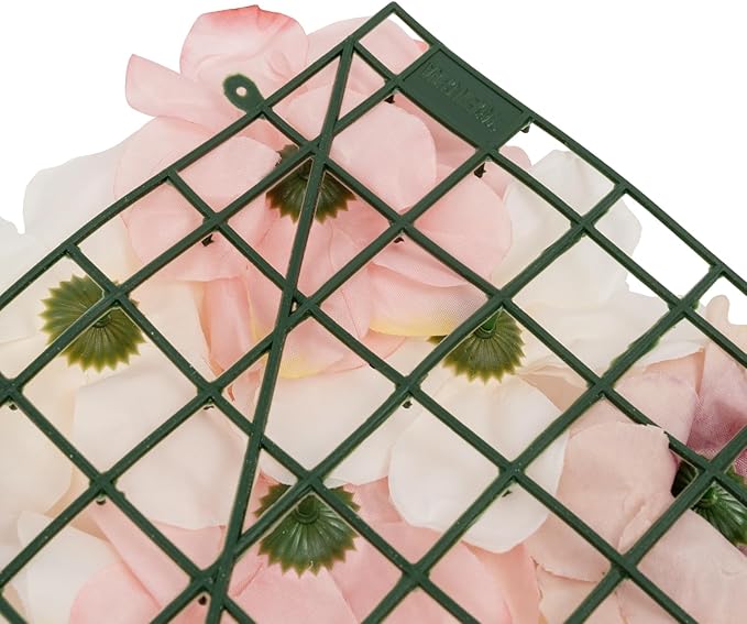 20 PCS Flower Wall Panels, 3D Rose Hydrangea Floral Wall Background Silk Flowers Panel Decoration, 23.6x15.7inch Artificial Flower Backdrop for Wedding, Party, Anniversary