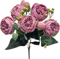 Artificial Peony Stems in Variety of Colors - Silk Faux Floral Home Decor (Purple)