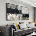 Wall Art Abstract Canvas Painting Black Grey Wall Decor Modern Artwork for Living Room Bedroom Dining Room Home Office Decor Large Framed Ready to Hang 24"x48"