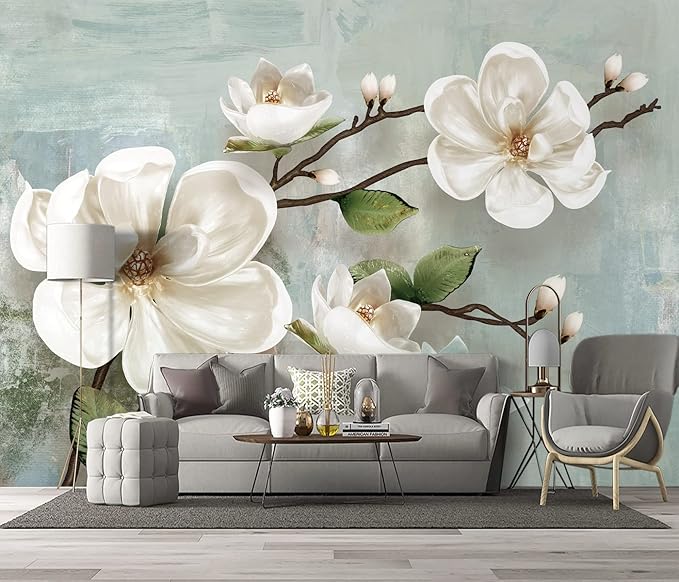 Beautiful 3D Floral Wallpaper Bedroom Modern Flowers murals Trendy Office Decorative Living Room tv Background Large Wall Mural - 183"x120" Not Peel and Stick