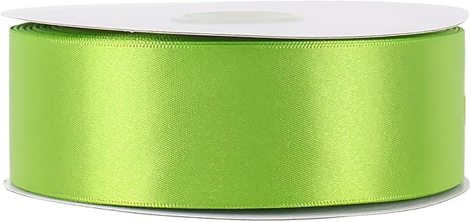 MEEDEE Lime Satin Ribbon 1-1/2 inch Lime Ribbon Double Faced Satin Ribbon by 50 Yards Lime Green Ribbon for Christmas Tree, Wreaths, Crafts, Satin Weddings, Flower Bouquet, Holiday Decorating