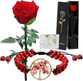 WILLSHINE Eternal Rose with Stem,Single Real Preserved Rose Gift Box,Forever Red Flower Stems Bouquets for Women,Mum,Wife,Girlfriend,Valentine's Day,Mother's Day,Chirstmas,Birthday,Aniversary Gift