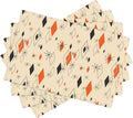 Mid Century Modern Placemats Set of 4,Kitchen Table Mats for Dining Outdoor Home Decor 12x18 Retro Place Mats 4 PCS, Style-16