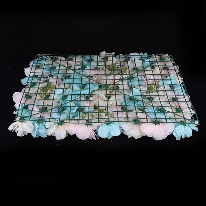 12 Pcs Artificial Flower Wall Panels 60x40cm 3D Flower Background for Wall, Wedding Flower Decorations Wall Silk Rose Panels for Candy Wall, Photo Areas, Stage Background(Dahlia + Rose + Hydrangea)