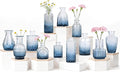 Bud Vases Set of 12, Small Mini Glass Vases for Centerpieces - Elegant Vintage Style - Perfect for Table Decor, Wedding, Party Centerpieces - Great Gift for Home Decor Lovers (Ombre Blue)