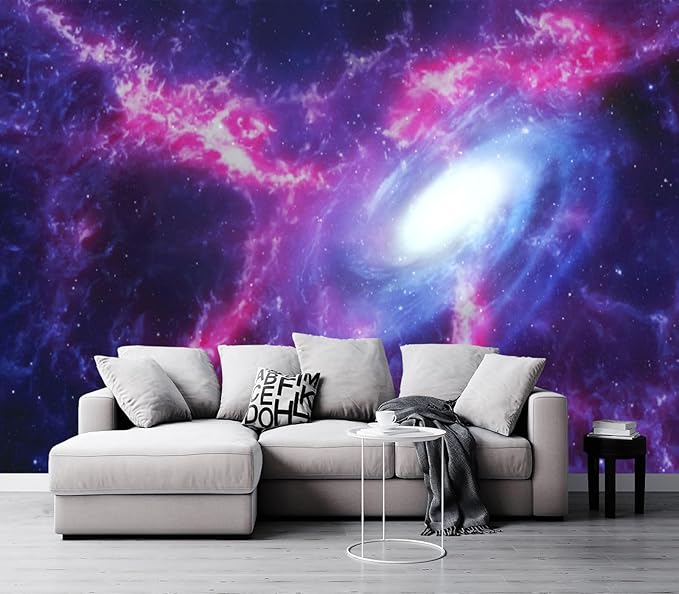Cliouar-Space Background with Nebula and Galaxy Peel and Stick 160" x 114"