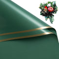 WRAPAHOLIC 20 Sheets Flower Wrapping Paper - 22.4 x 22.4 inch Green with Gold Edge Water-Resistant Floral Bouquet Wrapping Paper, Florist Supplies Packaging Paper for Wedding Birthday Gift DIY