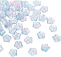 PATIKIL Random Glass Flower Beads, 50Pack Transparent Floral Beads Hibiscus Beads for DIY Jewelry Making Bracelets Bulk, Blue/Pink