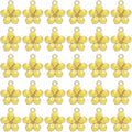 MECCANIXITY Enamel Charm Cherry Blossom Alloy Cute Small Flower Charm Gold Plated Pendant for Jewelry Making