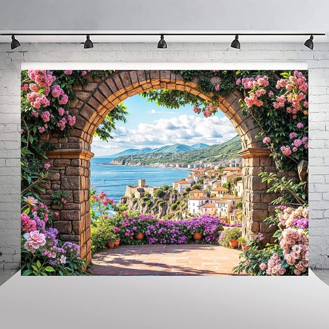 Garden Backdrop, Colorful Flower Floral Blossom Newborn Baby Shower Party Supplies Decoration Background Portrait Photoshoot Home Wall Decor Photo Studio Props 15x10ft