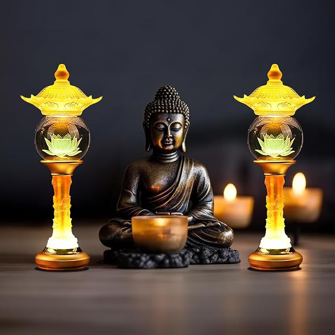 Lotus Lamp for Meditation & Relaxation, LED Color Changing Buddha Light with Touch Control, Adjustable Brightness Mood Light for Yoga, Home Decor, Gift (11 inch)